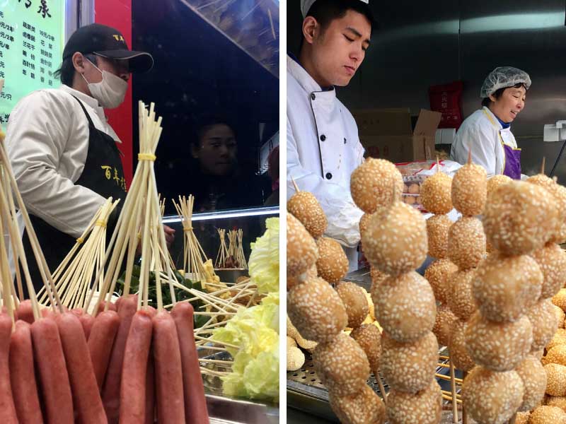 comida de rua em Xangai, na china