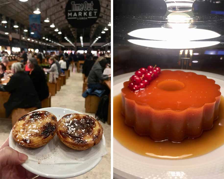 doces portugueses - manteigaria e pudim de abade do mercado da ribeira